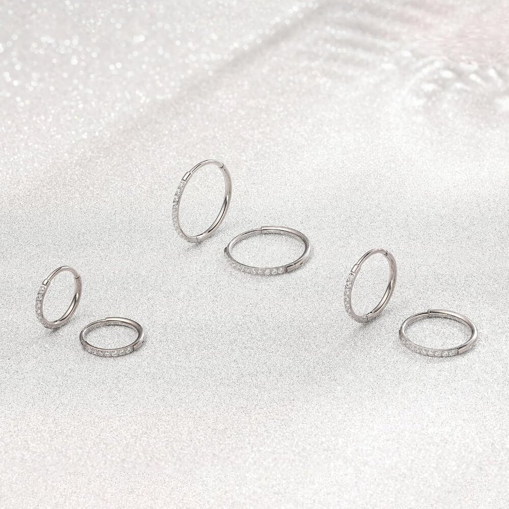 Titanium Hoop Earrings Lightweight Sensitive Ears… - image 6